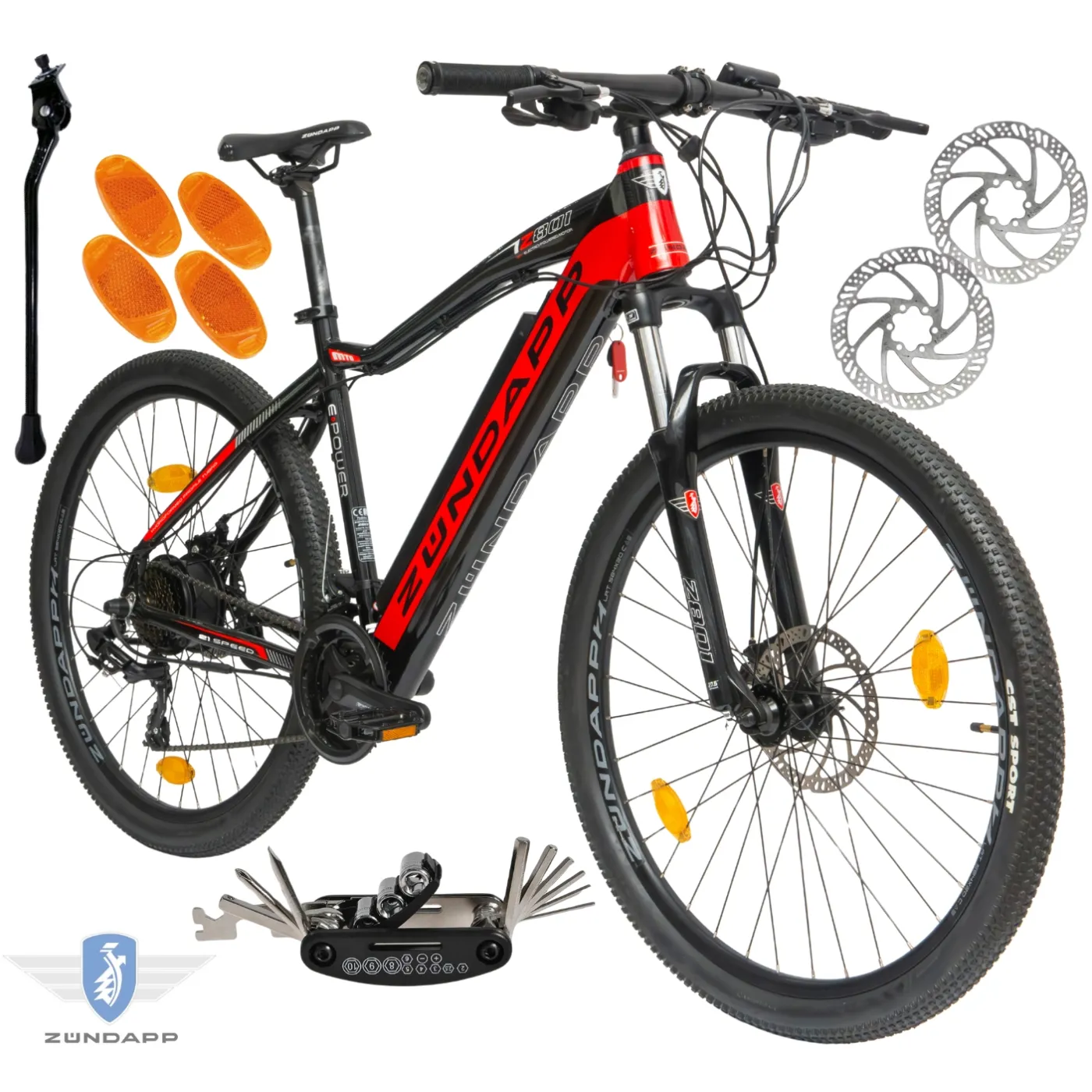 Rower Elektryczny Męski Damski Górski 27,5" SHIMANO Tarcze MTB LCD 250 W