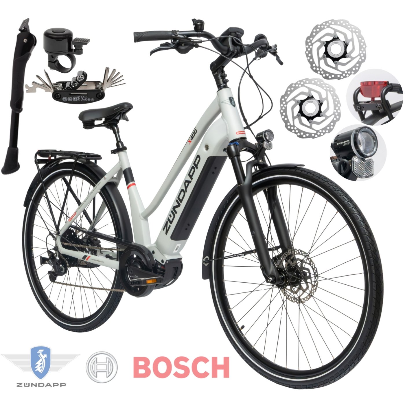 Rower Elektryczny Damski Trekkingowy 28" SHIMANO BOSCH 250 W Hydraulika LCD