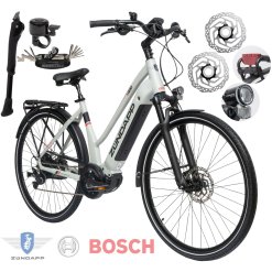 Rower Elektryczny Damski Trekkingowy 28" SHIMANO BOSCH 250 W Hydraulika LCD