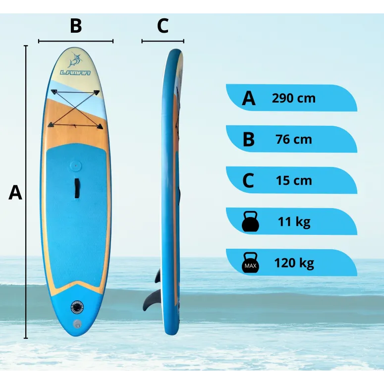 Deska SUP do Pływania Dmuchana Żagiel Wiosło Pompka Lamar 290 Windsurfing