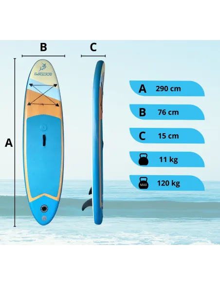 Deska SUP do Pływania Dmuchana Żagiel Wiosło Pompka Lamar 290 Windsurfing