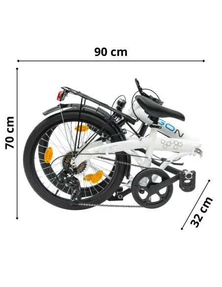 Rower Damski Męski Składany 20" SHIMANO Składak Bagażnik Oświetlenie Dynamo
