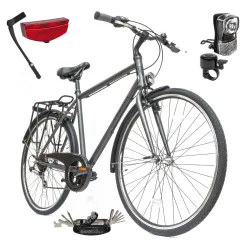 Rower Męski Miejski Koła 28" Bagażnik Błotniki Oświetlenie Lekki SHIMANO