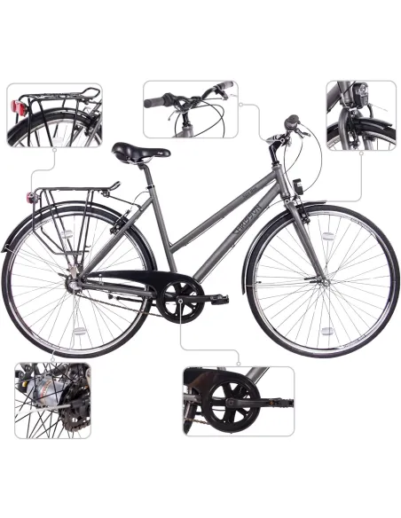 Rower Damski Miejski 28" SHIMANO Nexus Bagażnik Oświetlenie Błotniki Kontra