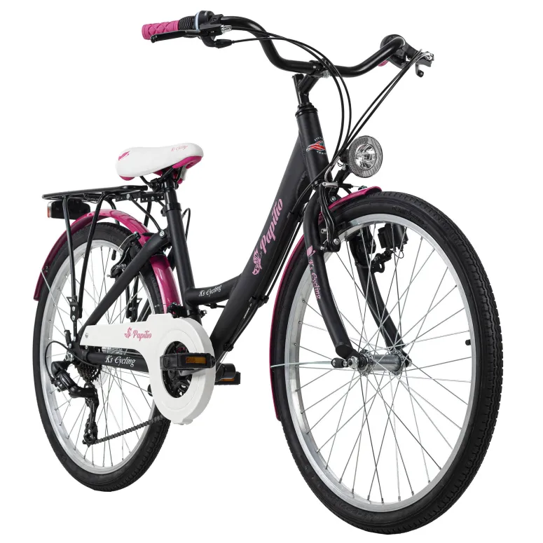 Dziewczęcy Rower Miejski 24 Damka Światła Bagażnik - 8