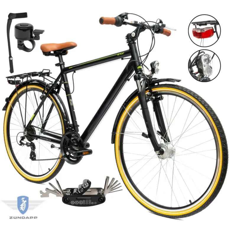 Rower Męski Trekkingowy 28" Aluminium SHIMANO Amortyzacja Bagażnik Światła