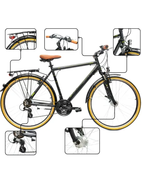 Rower Męski Trekkingowy 28" Aluminium SHIMANO Amortyzacja Bagażnik Światła