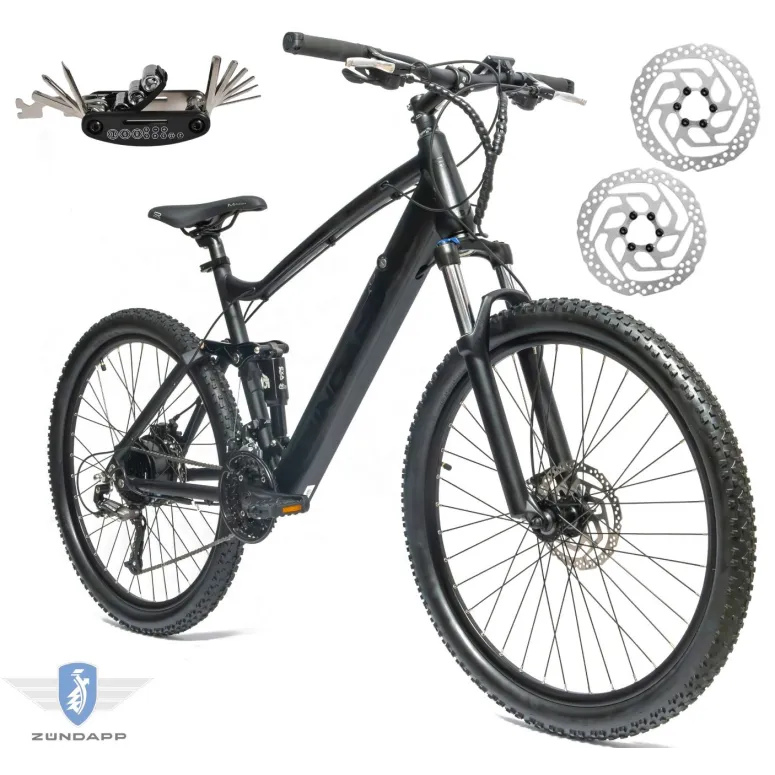 Rower Elektryczny Męski Górski 27,5" SHIMANO Tarcze 250 W LCD MTB Rapidfire
