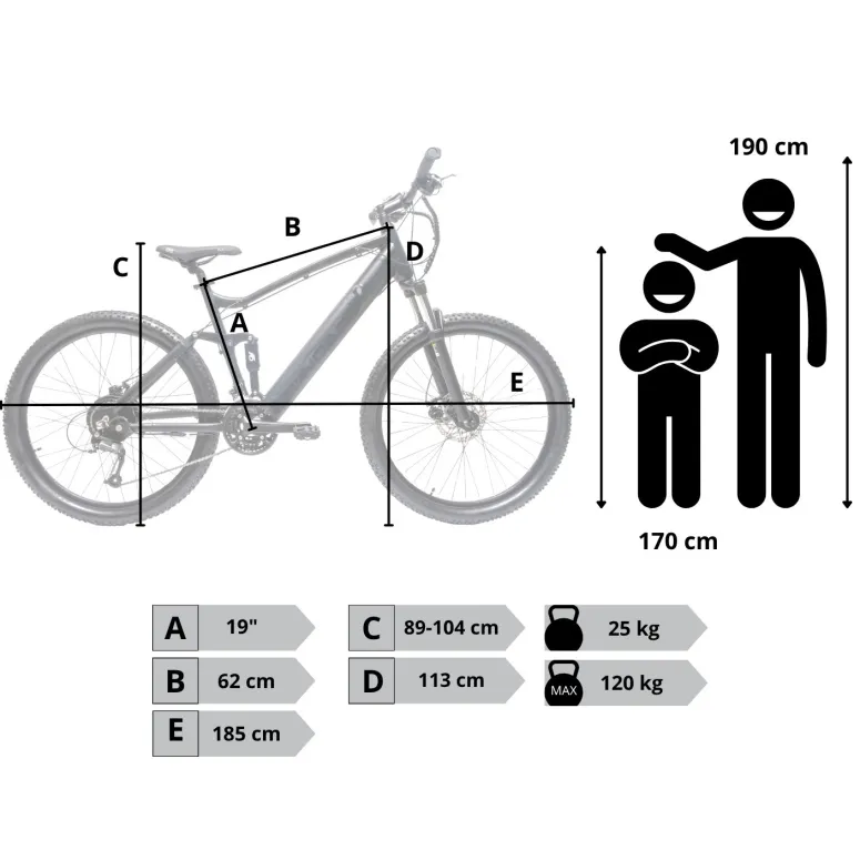 Rower Elektryczny Męski Górski 27,5" SHIMANO Tarcze 250 W LCD MTB Rapidfire