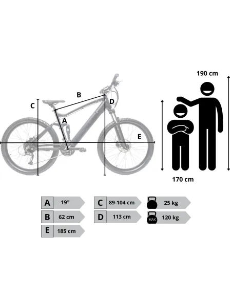 Rower Elektryczny Męski Górski 27,5" SHIMANO Tarcze 250 W LCD MTB Rapidfire