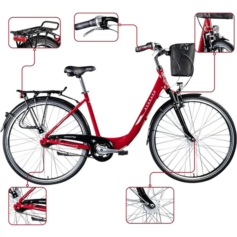 Rower Damski Miejski 28 SHIMANO Nexus Amortyzacja Błotniki Stopka Światła