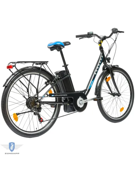 Rower Elektryczny Damski Miejski 26" SHIMANO 250 W LED Bagażnik Oświetlenie