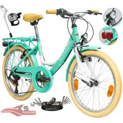 Rower Dziecięcy 20" Miejski Dziewczęcy Błotniki Bagażnik Oświetlenie Stopka