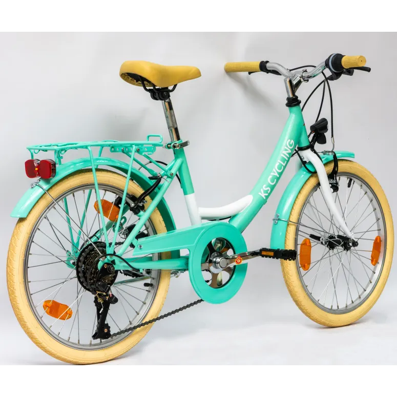 Rower Dziecięcy 20" Miejski Dziewczęcy Błotniki Bagażnik Oświetlenie Stopka