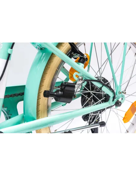 Rower Dziecięcy 20" Miejski Dziewczęcy Błotniki Bagażnik Oświetlenie Stopka