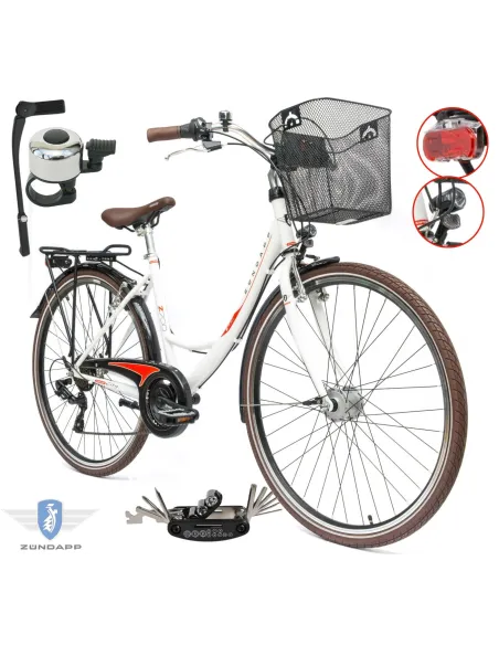 Rower Damski Miejski 28 SHIMANO Oświetlenie Dynamo Koszyk Bagażnik Błotniki