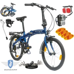 Rower Męski Damski Składany Miejski 20" SHIMANO Składak Stopka Oświetlenie