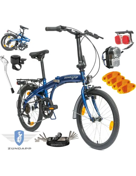 Rower Męski Damski Składany Miejski 20" SHIMANO Składak Stopka Oświetlenie