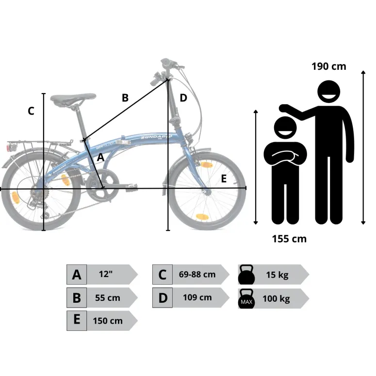 Rower Męski Damski Składany Miejski 20" SHIMANO Składak Stopka Oświetlenie