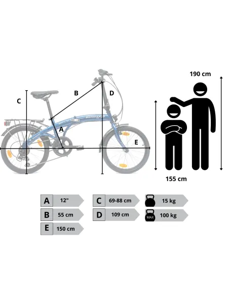 Rower Męski Damski Składany Miejski 20" SHIMANO Składak Stopka Oświetlenie