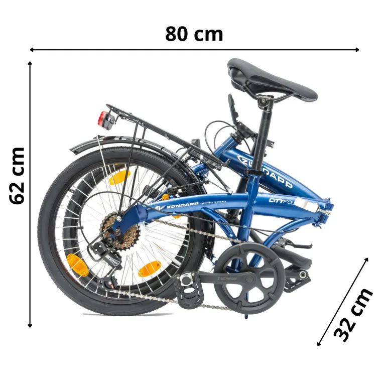 Rower Męski Damski Składany Miejski 20" SHIMANO Składak Stopka Oświetlenie