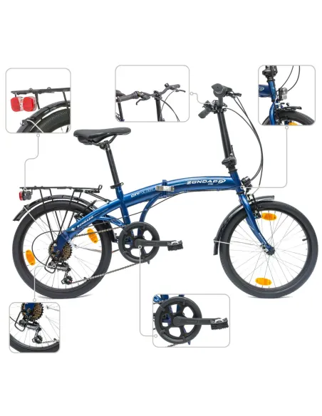 Rower Męski Damski Składany Miejski 20" SHIMANO Składak Stopka Oświetlenie