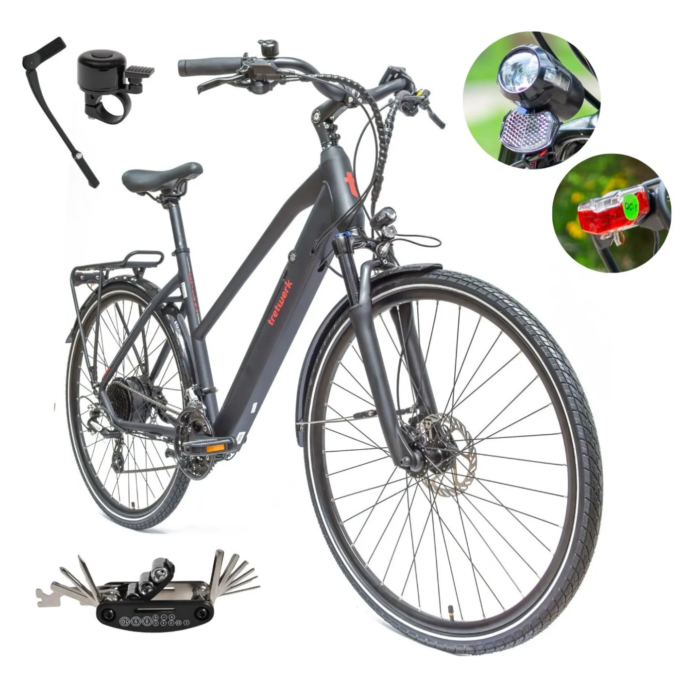 Rower Elektryczny Damski Trekkingowy Koła 28" Shimano 250W Amory Hydraulika