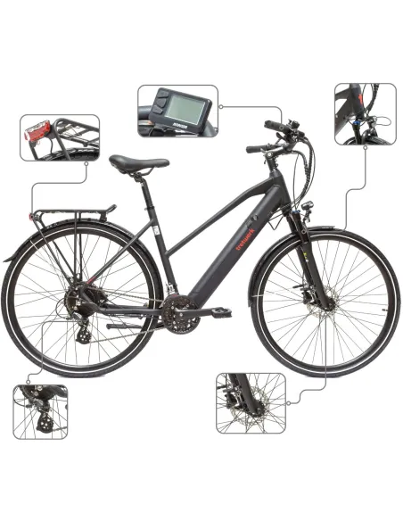 Rower Elektryczny Damski Trekkingowy Koła 28" Shimano 250W Amory Hydraulika