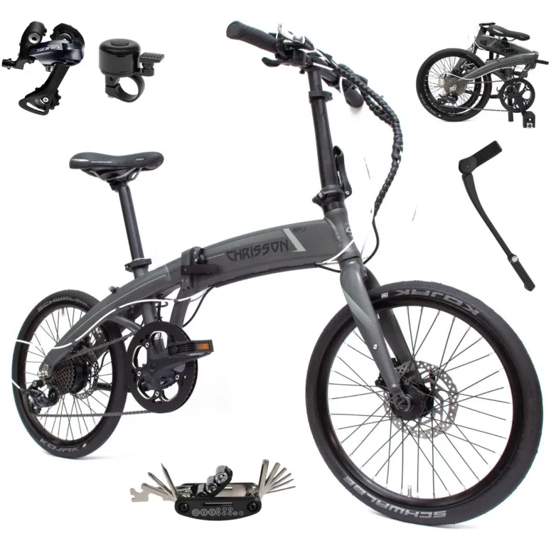 Rower Elektryczny Składany Koła 20" Męski Damski Składak 250 W ALU SHIMANO