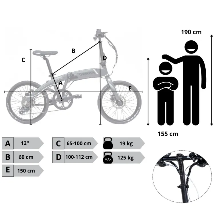 Rower Elektryczny Składany Koła 20" Męski Damski Składak 250 W ALU SHIMANO