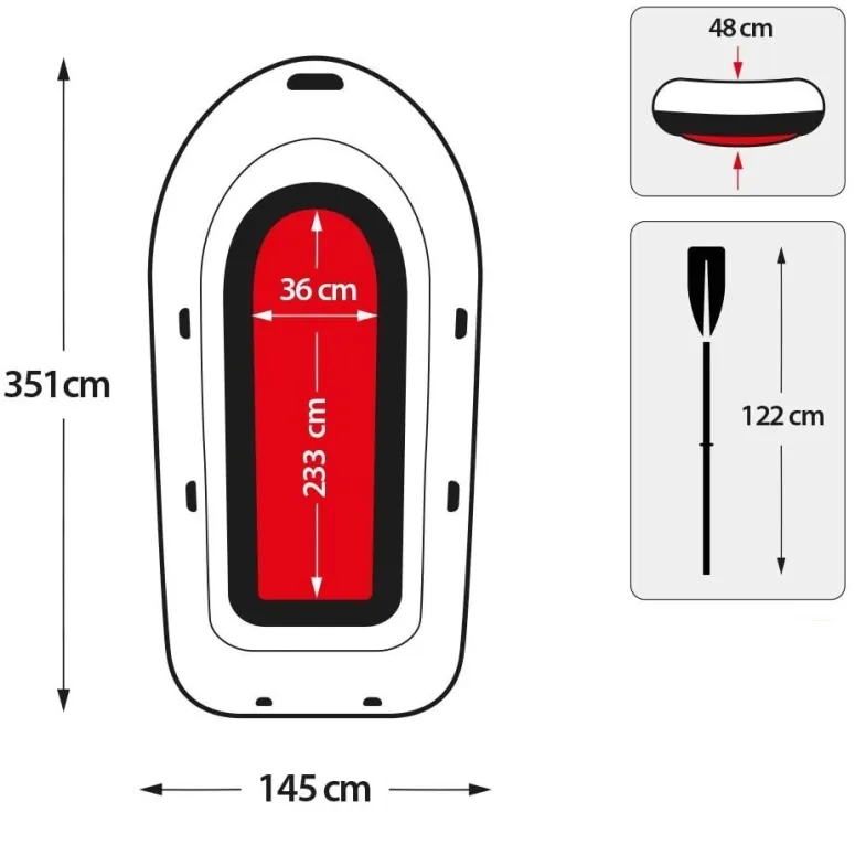 Ponton Intex Seahawk 4-osobowy Wiosła Pompka