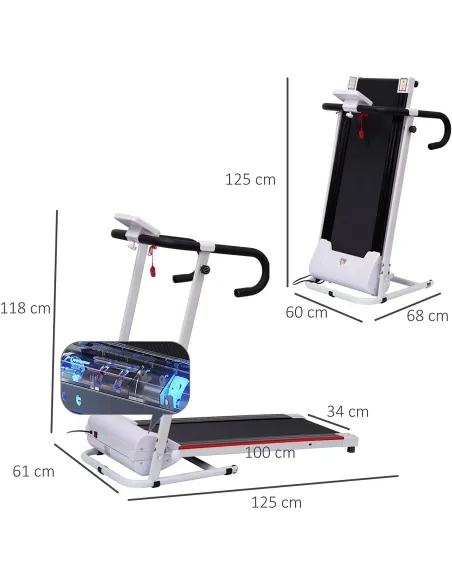 Bieżnia Homcom A90-001WT Składana Max 100KG LCD