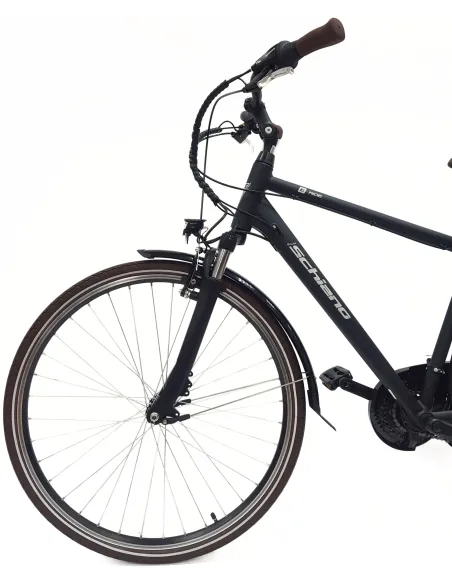 Elektryczny Rower Miejski 28 Męski Alu Wspomaganie Światła Bagażnik Dzwonek