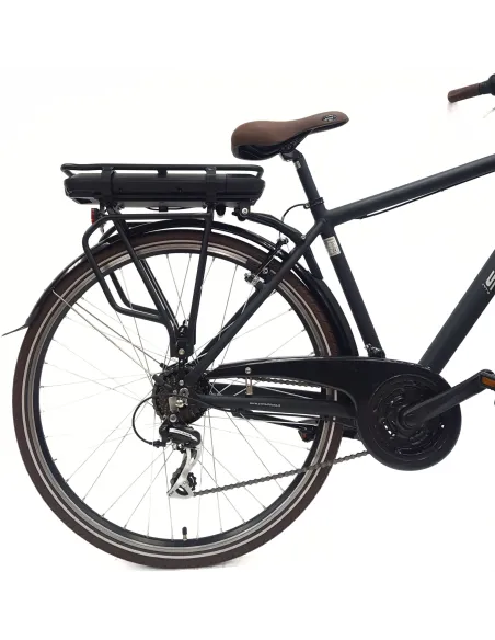 Elektryczny Rower Miejski 28 Męski Alu Wspomaganie Światła Bagażnik Dzwonek