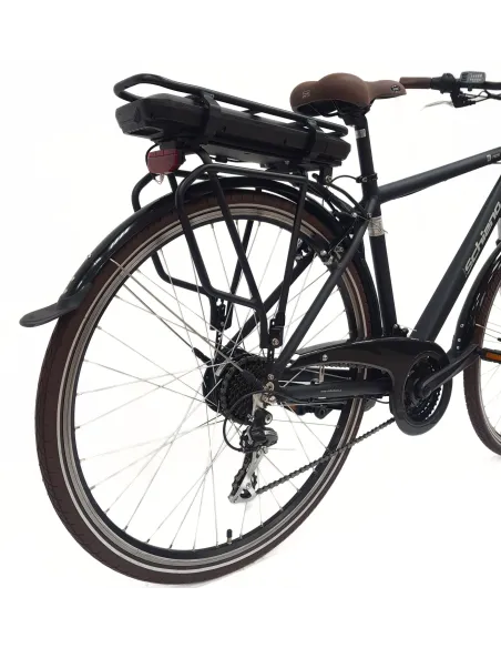 Elektryczny Rower Miejski 28 Męski Alu Wspomaganie Światła Bagażnik Dzwonek