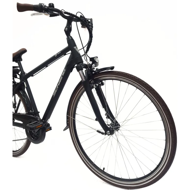 Elektryczny Rower Miejski 28 Męski Alu Wspomaganie Światła Bagażnik Dzwonek