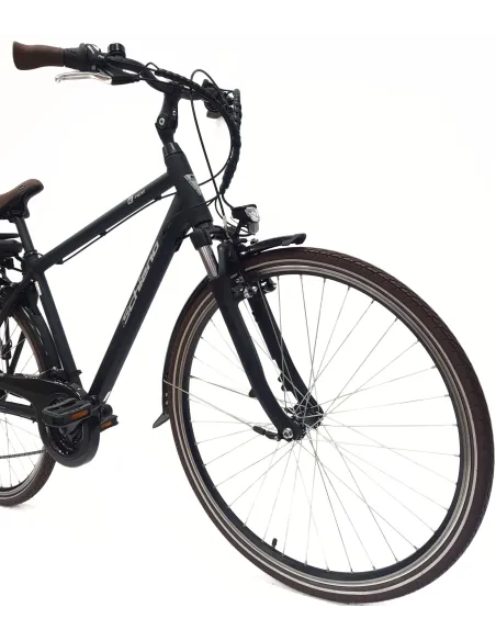 Elektryczny Rower Miejski 28 Męski Alu Wspomaganie Światła Bagażnik Dzwonek