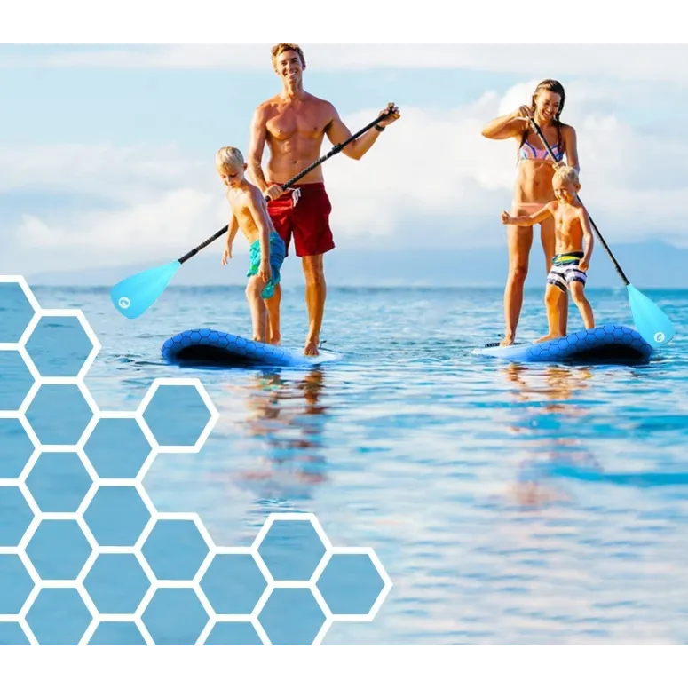 Deska Surfingowa SUP Exprotrek Paddle Niebieska Nadmuchiwana Max 150 kg 305 cm