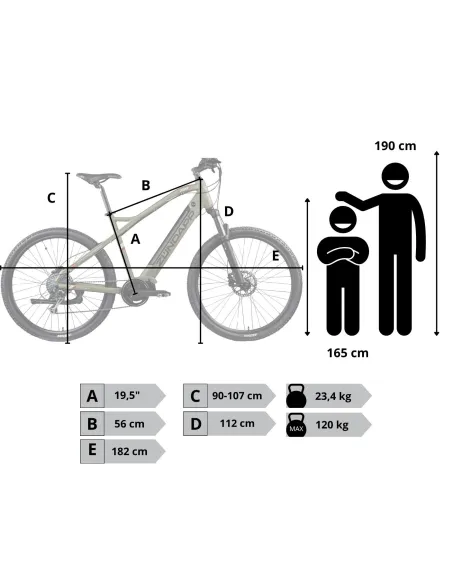Rower Elektryczny Męski Damski Górski 27,5 SHIMANO Alu Amory MTB LCD 250 W