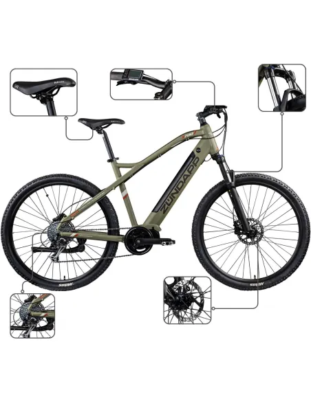 Rower Elektryczny Męski Damski Górski 27,5 SHIMANO Alu Amory MTB LCD 250 W