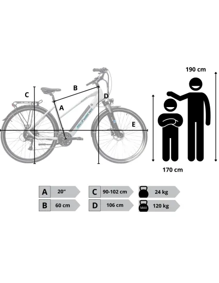 Rower Elektryczny Damski Trekkingowy Koła 28" ALU Hydraulika 250W Acera LCD