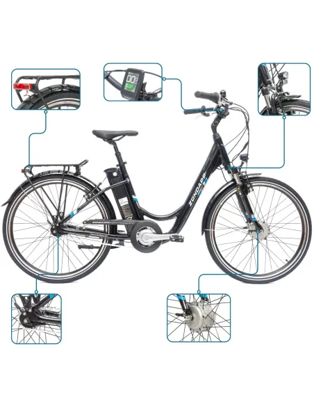 Rower Elektryczny Damski Miejski 26 SHIMANO Nexus Amory LCD Aplikacja 2025