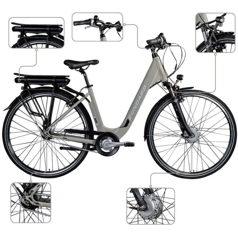 Rower Elektryczny Damski Miejski 28 Aluminium SHIMANO Nexus LCD Amortyzacja