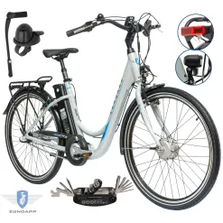 Rower Elektryczny Damski Miejski 26 SHIMANO Nexus LCD 250 W Aplikacja Pilot