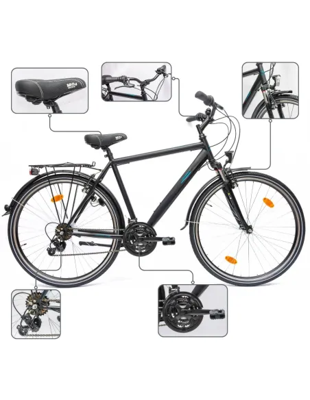 Rower Męski Trekkingowy 28" SHIMANO Błotniki Bagażnik Światła Dynamo Stopka