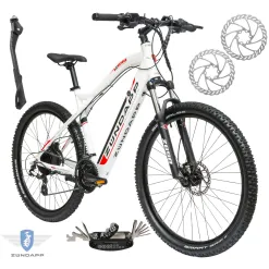 Rower Elektryczny Damski Męski Górski 27,5" SHIMANO LED 250 W Hydraulika