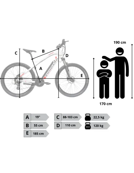 Rower Elektryczny Damski Męski Górski 27,5" SHIMANO LED 250 W Hydraulika