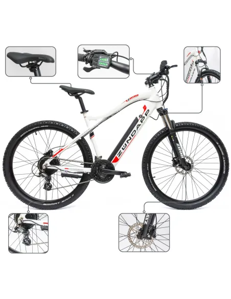 Rower Elektryczny Damski Męski Górski 27,5" SHIMANO LED 250 W Hydraulika