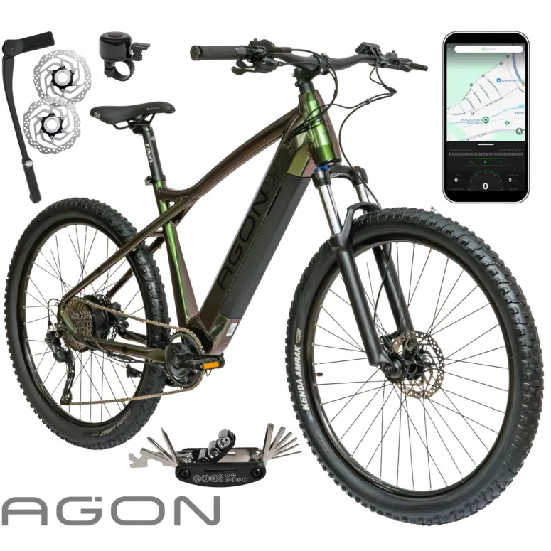 Rower Elektryczny Damski Męski Górski 27,5" Hydraulika 250 W Aplikacja 2025