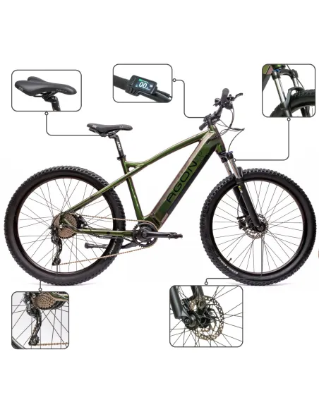 Rower Elektryczny Damski Męski Górski 27,5" Hydraulika 250 W Aplikacja 2025